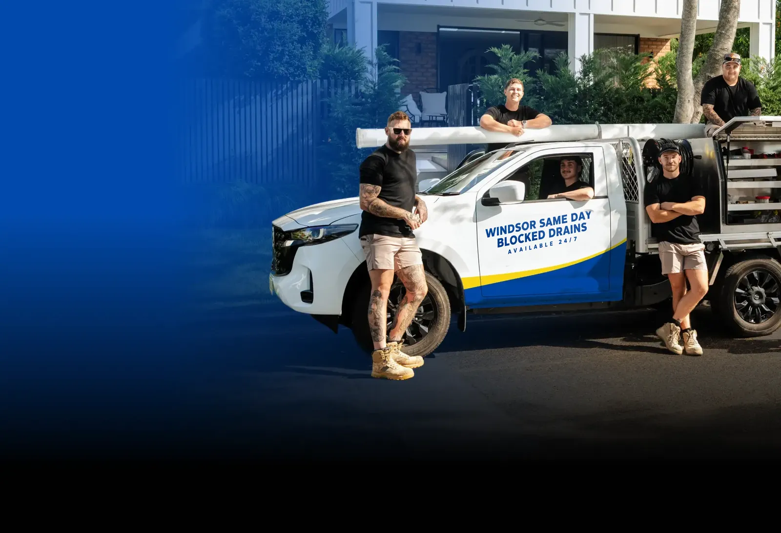 Windsor Same Day Blocked Drains team with the ute